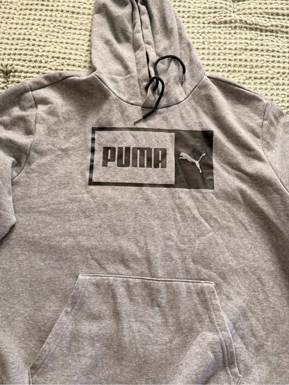 🔥🔥BACK TO SCHOOL🔥 PUMA Men's Gray Logo Hoodie Sweatshirt X-LARGE